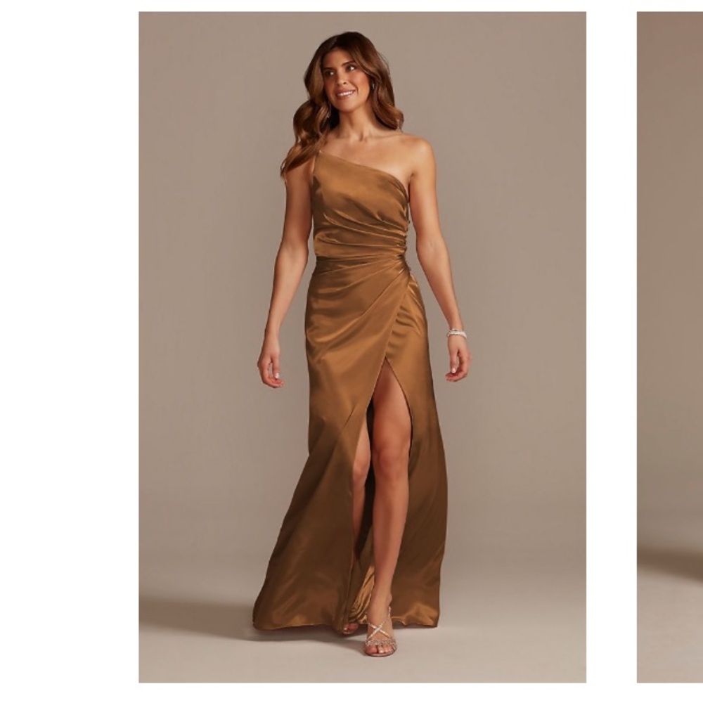 Galina Signature Charmeuse Bridesmaid Dress David’s Bridal Tawny GS290018 Size 6